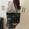 Grande Capacidade Bolsa Tote Bolsa Feminina 2025 Nova Alta Qualidade All-match Pearl Bow Mão Ombro Bolsa Axila