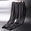 Pantalones deportivos casuales de verano de seda de hielo para hombre, pantalones delgados sueltos para aire acondicionado, nueve mallas elásticas, una generación de cabello