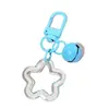 Estrella de Cinco Puntas Calada en Acrílico Hebilla de Puerta Colorida Llavero Colgante Fresco Pequeño Accesorios para Bolsos DIY Pequeños Regalos