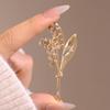 Nova Broche de Espiga de Trigo Granulada com Strass de Liga para Outono e Inverno Broche de Joia Exquisito de Alta Qualidade para Lapela de Blazer Feminino