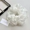Elástico de Cabelo de Renda Floral Bordado Exquisito e Elegante Estilo Francês para Mulheres, Faixa de Cabelo, Scrunchie, Acessório de Cabelo de Luxo
