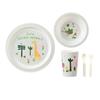 Juego de Vajilla Infantil Transfronteriza con Diseños Lindos para Uso en Casa, Incluye Platos Divididos, Tazones, Vasos, Tenedores y Cucharas para Bebés