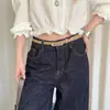 Estilo Old Money Hebilla Metálica Simple Accesorio Cinturón Delgado para Mujer, Decoración Otoño 2026 para Viajes al Trabajo para Combinar con Jeans