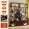 Oferta especial: Nuevo estante de exhibición estilo chino de madera maciza para té y juegos de té, gabinete para sala de té, estante de almacenamiento decorativo de gran capacidad