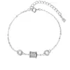 Pulsera de Plata de Ley S999 Cintura Delgada Joyería para Mano de Niñas Moda Ins Pulsera Romana de Gama Alta Joyería Geométrica Venta al por Mayor