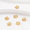 Soporte para flores de circonita con incrustaciones de oro de 14 quilates que conserva el color, soporte para copos de nieve de circonita brillante, pulsera DIY hecha a mano, soporte para cuentas, accesorios para tapas de cuentas