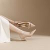 878-5 Zapatos de Tacón Alto Sexy con Lazo de Una Línea para Mujer Otoño 2025 Nuevos Elegantes Tacones de Aguja de Punta Fina
