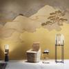 Papel Tapiz Decorativo Paisaje Dorado Chino Mural Grande para Sala de Estar de Hotel Dormitorio Cubrepared para Sofá Estudio Salón de Té
