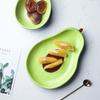Plato de fruta creativo Tazón plato de cerámica con forma de aguacate ensaladera plato de postre plato de aperitivos plato de aperitivos fruta helado suave
