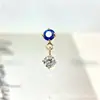 Pendientes Colgantes Pequeños Redondos de Circonita de Aleación de Titanio F-136 Pendientes de Labio de Titanio G23 con Rosca Interna Joyería para Piercing