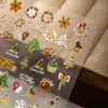 Nuevo Árbol de Navidad Colorido Hombre de Nieve Manicura de Navidad Pegatinas de Alto Valor Guirnalda Estampado en Caliente Copo de Nieve Lazo Decorativos para Uñas