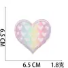Nuevo Parche de Tela Bordado a Máquina Adhesivo Cara Sonriente Degradada Color Amor Bordado Adhesivo Ropa Decorativa Sello Bordado
