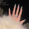 [Joe jefe Joy] Anillo de gota de agua de lazo para mujer, tridimensional, destello de diamante, textura de lujo ligero, diseño de nicho, dulce, moderno