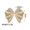 Hongfei Europeu e Americano Aço Inoxidável Ouro 18K Asa de Borboleta Brincos Luxo Acessível High-End Não Desbota Aço Titânio Brincos Atacado