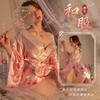 Suxingjia Lencería Sexy Morada Bata Sexy Camisón Zorro Florido Sueño Cárdigan Faja Kimono Estilo Japonés Vestido Pijama