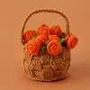Posavasos de Ramo de Flores Hecho a Mano Terminado Posavasos Creativo de Cesta de Rosa Burbuja Tejido a Crochet Regalo Creativo Tejido
