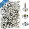 Broches de Presión de 15 mm en Caja, 50 Juegos de Tornillos de Acero Inoxidable de Cobre, Broches de Hebilla Grandes Blancos, Botones de Lona para Lona para Uso Transfronterizo
