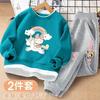 Vestido de Otoño para Niños 2024 Estilo Extranjero Moderno Falso de Dos Piezas Top de Cuello Redondo Suéter para Niños Medianos y Grandes Traje de Niña Vestido de Primavera