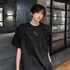Camiseta de Manga Corta con Empalme Desestructurado Diseño de Verano para Hombre Nicho Cleanfit Manga Media Holgada Ropa Interior