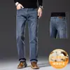 Jeans de Alta Gama para Hombre 2026 Otoño Sueltos Elásticos Para Personas de Mediana Edad Casual Retro Pierna Recta Pantalones Largos Estilo Otoño/Invierno para Hombre