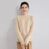 Suéter de Cashmere Gola Alta Meia Espesso Feminino Pulôver Tricotado Curto Novo Outono e Inverno 2024 Suéter Base de Cashmere