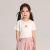 Pudding Haru Moda Versátil de Manga Corta 2025 Verano Nuevo Niños Color Sólido Lindo Bordado Cuello Redondo Camiseta