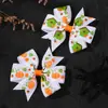El juego de accesorios para el cabello para niños más vendido en Europa y América, pinza para el cabello de lazo de cinta acanalada de Halloween, horquilla para el cabello para niños 638