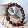 Pulseiras de Jacarandá Preto para Homens e Mulheres, Contas de Madeira para Oração Budista, Pulseiras de Contas Giratórias para Casais, Pulseiras com Anel Giratório de Sândalo, Joias