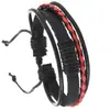 Accesorios europeos y americanos de moda más vendidos: Pulsera de cuero tejida a mano de estilo vintage simple, ajustable para hombres y mujeres, adecuada para estudiantes