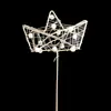 Hermosa Decoración de Pastel de Perlas Cumpleaños Horneado Hueco Alambre de Hierro Dorado Plateado Bandera de Estrella Hierro Forjado Estrella de Cinco Puntas Enchufe