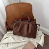 Bolso de mano plisado retro transfronterizo para mujer, nuevo 2026, bolso de mano de cuero suave, bolso de hombro individual de alta gama, bolso cruzado para el trabajo