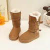Botas de Nieve para Niña Botas Largas Infantiles Más Terciopelo Zapatos Grandes de Algodón 2026 Otoño Nuevo Estilo Botas de Caballero de Algodón para Nieve para Niña Pequeña