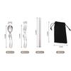 Vajilla portátil de acero inoxidable 304 transfronteriza, cuchillo, tenedor y cuchara plegables para exteriores, apto para camping, picnic, palillos, cuchara para ensalada
