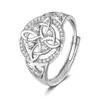 Anillo de joyería de dos tonos con circonita, superventas transfronterizo, diseño de nicho, versátil y elegante, sensación de alta gama, anillo y accesorio para la mano para mujer