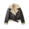 Comercio Exterior Transfronterizo Spot 2025 Estilo Europeo y Americano Chaqueta de Otoño para Mujer Estilo Nuevo con Cinturón, Solapa, Forro de Cachemira