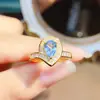 Anillo Popular de Topacio Natural al por Mayor de Fábrica Plata S925 Incrustado Piedra Principal 5*7 Joyería de Lujo Venta Directa de Fábrica