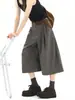 Pantalones Cortos de Ante Espiga Estilo Old Money Vintage para Hombre, Shorts de Verano Cleanfit con Pliegues 3D, Pantalones Sueltos de Longitud Media