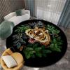 Tapete transfronteiriço europeu e americano Animal Flower Estilo étnico moderno Gold Diamond Velvet Mat Round Non-slip Sala de Estar Quarto
