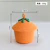 Cesta de Armazenamento Trançada com Corda de Algodão Color-blocking Cogumelo Criativo com Tampa Cesta de Armazenamento de Lanches para Mesa de Trabalho Cesta Organizadora de Utensílios Domésticos