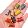 Cuentas de Barril Cerámico con Esmalte Floral, Cuentas Sueltas de Tubo Recto, Cuentas Pequeñas Delgadas de Tubo Coloridas Cocidas en Horno para Pulseras y Accesorios de Joyería DIY