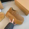 Zapatos Birkenstock de felpa con suela gruesa para mujer, nuevos mocasines vintage sin cordones otoño e invierno 2026, zapatos de algodón Birkenstock de doble uso que aumentan la altura