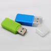 Lector de tarjetas de alta velocidad USB 2.0 mini compacto simple para teléfono móvil tarjeta TF lector de tarjetas portátil barato venta caliente