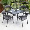 Conjunto de Mesa e Cadeiras para Exterior Pátio Exterior Cadeira de Vime Sintético Conjunto de Três Peças Jardim Terraço Mesa de Centro Lazer Varanda Pequena Mesa e Cadeiras