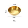 Prato Redondo Pequeno de Aço Inoxidável, Prato Dourado para Molho e Temperos, Prato de Molho de Soja para Cozinha de Restaurante, Molho para Mergulhar Japonês, Louça Japonesa