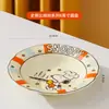 Snoopy Colorido Cerámica para el Hogar Platos de Cerámica para Niños Platos de Ensalada Platos de Desayuno Tazón Creativo para Fideos Tazón para Sopa Cuchara Palillos Vajilla