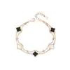 Pulsera de Trébol para Mujer Estilo Coreano de Moda Estilo Ins Pulsera de Ágata Sintética Moderna Versátil Joyería de Nácar de Alta Gama