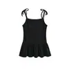 Vestido de Verano Nuevo, Sexy, con Espalda Abierta y Tirantes, Ceñido a la Cintura, Ajustado, para Personas Bajas, con Volantes, Falda Corta de Chica Popular