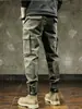 Pantalones de Trabajo para Exteriores para Hombre Primavera y Otoño Nuevos Ajustados Rectos Marca Americana de Moda Pantalones Cortavientos Deportivos Casuales Largos Verano