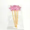 Bandera de Cuero Brillante Reflectante de PU Estrella de Cinco Puntas Inserto para Pastel de Cumpleaños Horneado Tarta Postre Mesa Tarjeta Inserto de Nube