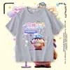 Camiseta de Manga Corta de Algodón Puro para Niños, Estilo Fiesta Eggman, Chico Castor, Moda de Verano para Niños Mayores, Top Holgado